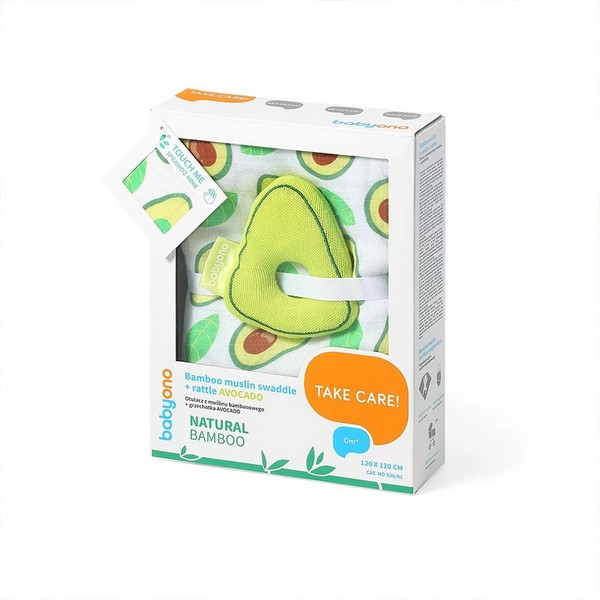 Продукт Babyono - Бебешка пелена бамбук и муселин с играчка 120x120 см. - 0 - BG Hlapeta